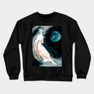 Woman and the Teal Moon Crewneck Sweatshirt